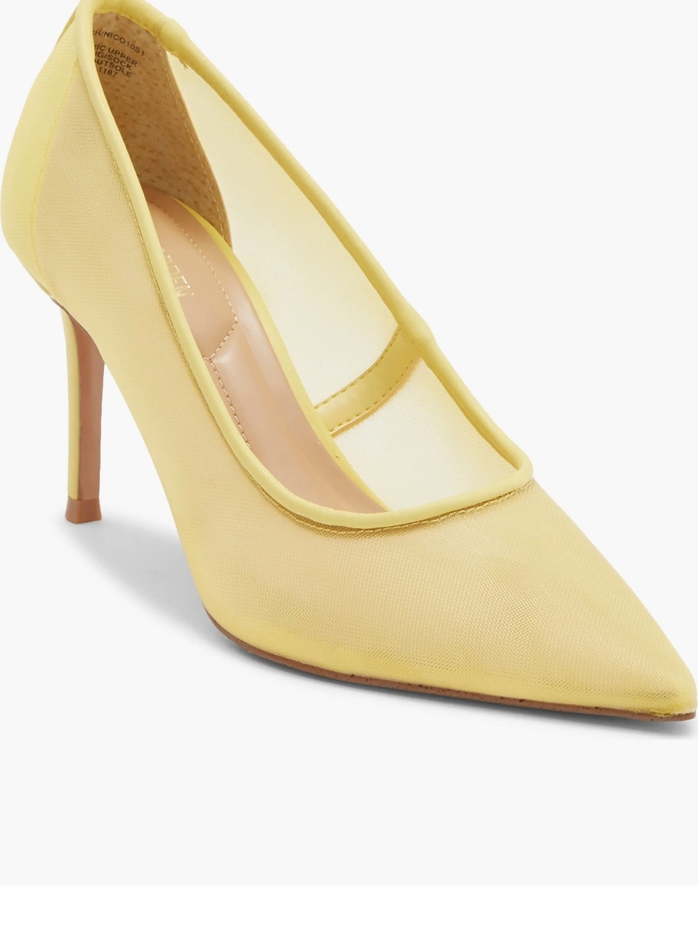 Steve Madden Yellow Mesh Pointed-Toe Pump